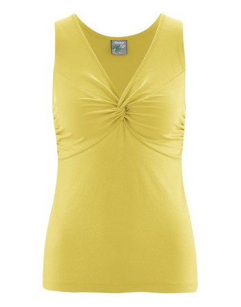 Knotenausschnitt-Top Hanf/Biobaumwolle Slim Fit - gold [5e736d74d1a0b2aed0e06776c66a2035]