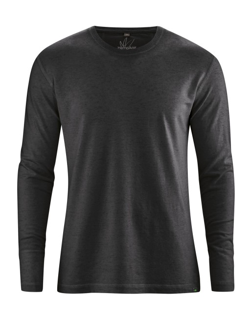 Basic Langarmshirt Herren Hanf/Biobaumwolle - Normal Fit - black [8d6d3163a029ad9e60b994fd5d070319]