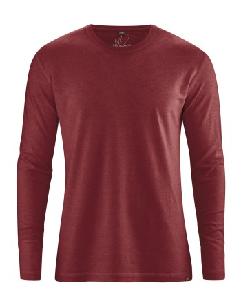 Basic Langarmshirt Herren Hanf/Biobaumwolle - Normal Fit - chestnut [4031ac541ef5191bcf9a687278afe208]