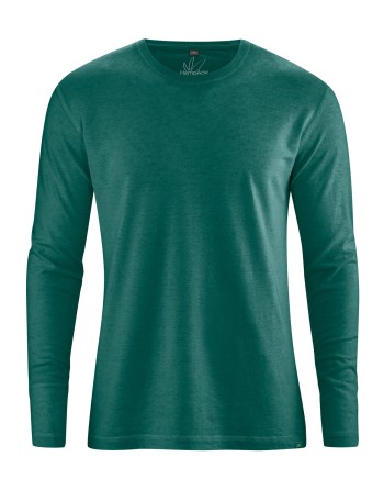 Basic Langarmshirt Herren Hanf/Biobaumwolle - Normal Fit - spruce [182ce3df6259ad561aa2ef58cf2ffd93]