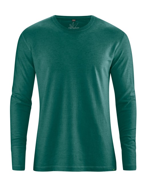 Basic Langarmshirt Herren Hanf/Biobaumwolle - Normal Fit - spruce [182ce3df6259ad561aa2ef58cf2ffd93]