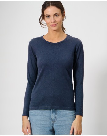 Basic Langarmshirt Damen Hanf/Biobaumwolle Slim Fit - peanut [06cc5869f1eb5764315ff12d451c49bf]