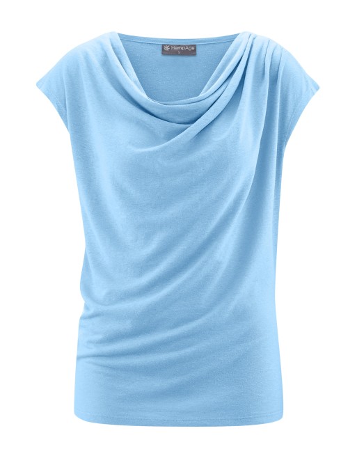 Wasserfallausschnitt Top Hanf/Biobaumwolle Normal Fit - glacier [c57b82d837b44e7d1f8beefc8e28e13d]