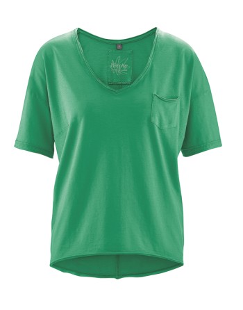 Legeres Shirt Hanf/Biobaumwolle Casual Fit - smaragd [2e198c72b4a718c168cce2d06296e69e]