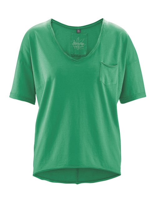 Legeres Shirt Hanf/Biobaumwolle Casual Fit - smaragd [2e198c72b4a718c168cce2d06296e69e]