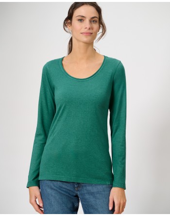 Luftiges Langarmshirt Damen Hanf/Biobaumwolle Normal Fit - blueberry [92ccf44cf20b8451632c6d36fef70ea7]