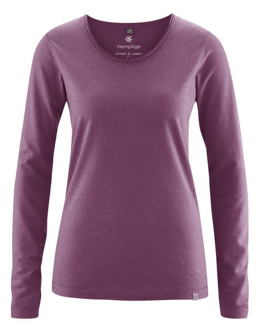 Luftiges Langarmshirt Damen Hanf/Biobaumwolle Normal Fit - purple [0be121a68a1ddf29a96446647cc4257f]
