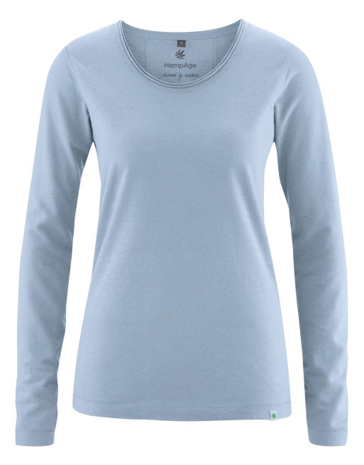 Luftiges Langarmshirt Damen Hanf/Biobaumwolle Normal Fit - smoke [3f98696a04ca25f821d82a95970186b2]