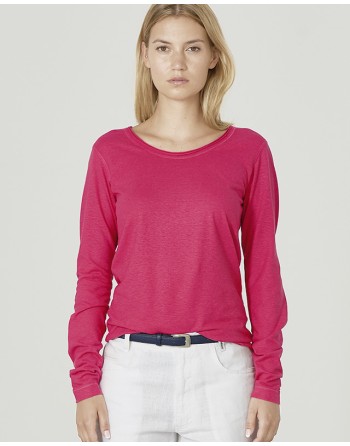 Luftiges Langarmshirt Damen Hanf/Biobaumwolle Normal Fit - espresso [835730feb44ac604238111723658563c]