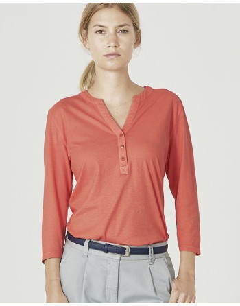 DH863 Stehkragen Shirt - tomato [f02f8dcc7967269cae43351cef579ed0]