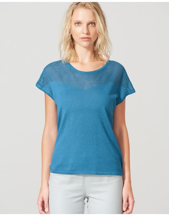 Netzmustershirt Hanf/Biobaumwolle Damen Casual Fit - anthrazit [619068833bdae03267dbdcbe2ab3ac22]