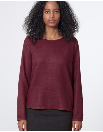 Gewebte Bluse Hanf/Biobaumwolle Normal Fit - wintersky [6d42bbe28954eb12b6f40302550d9133]