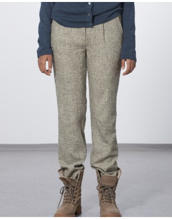 Gemusterte Bundfaltenhose Hanf/Biobaumwolle - melange [4c5c7b01098532e4d02a0b5c107a9ec0]