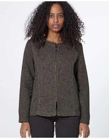 Gemusterte Jacke Hanf/Biobaumwolle Normal Fit - melange [9aef4318ca9227184e13078920a9b6ca]