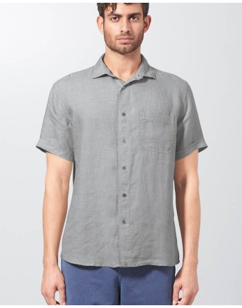100% Hanf Kurzarmhemd Normal Fit - blueberry [24a335933bc2b39d64de7a7c9838f6b4]