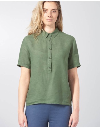 Reine 100% Hanf Schlupfbluse Normal Fit - blueberry [987b31887aba621d683c5e58b602355d]
