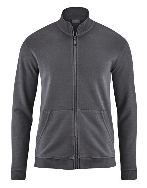 Sweat Jacke Hanf/Biobaumwolle Normal Fit - anthrazit [57fb9ea10dd3f334490be4a99baef323]