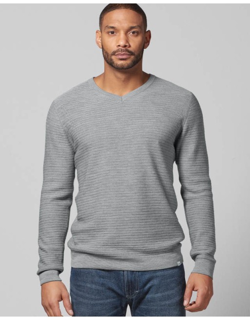 Klassischer V-Kragen Wollpullover aus Hanf/Biobaumwolle - Normal Fit - navy [1401704eae60baa71c48294cd8131c2b]
