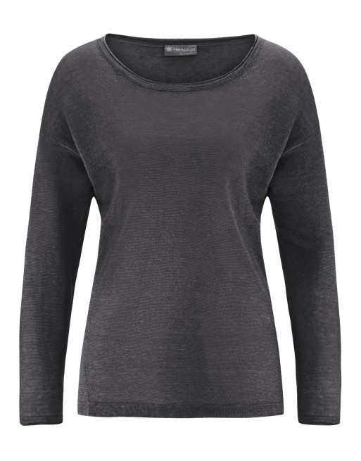 Luftiger Pullover aus 100% Hanf Damen Normal Fit - anthrazit [2923a400acb63f1e645e9176c7c89dd4]