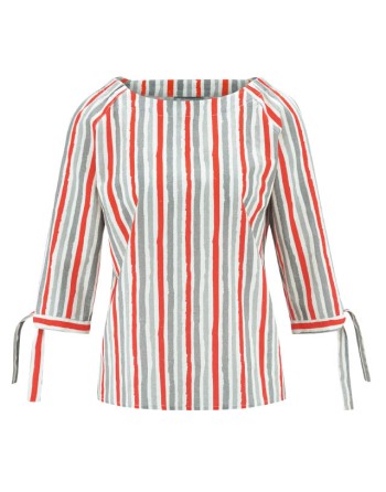 Gestreifte Halbarmbluse Hanf/Biobaumwolle - Normal Fit - crab [72d23ea7b1c2157a349a634f2c5a623a]
