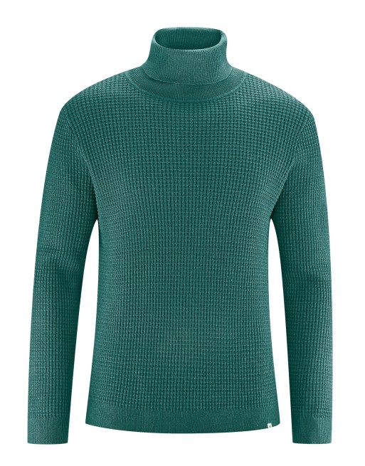 Rollkragen Pullover aus Hanf/Biobaumwolle - Normal Fit - spruce [48d767f0aee7eb4370a7dc3544d442a0]