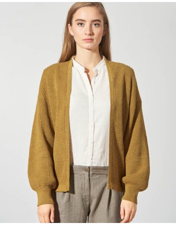 Moderne Strickjacke Damen Hanf/Biobaumwolle Normal Fit - gravel [e9cc0120e200589bc7bb81feeeaf9eb1]