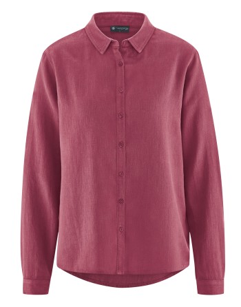 Klassische Langarmbluse Hanf/Biobaumwolle - Casual Fit - tinto [1834d18019c4a7f36e416242fa36d83b]