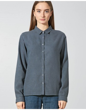 Klassische Langarmbluse Hanf/Biobaumwolle - Casual Fit - tinto [5f74e8ee7bbe0c019963c8c1836f92dc]