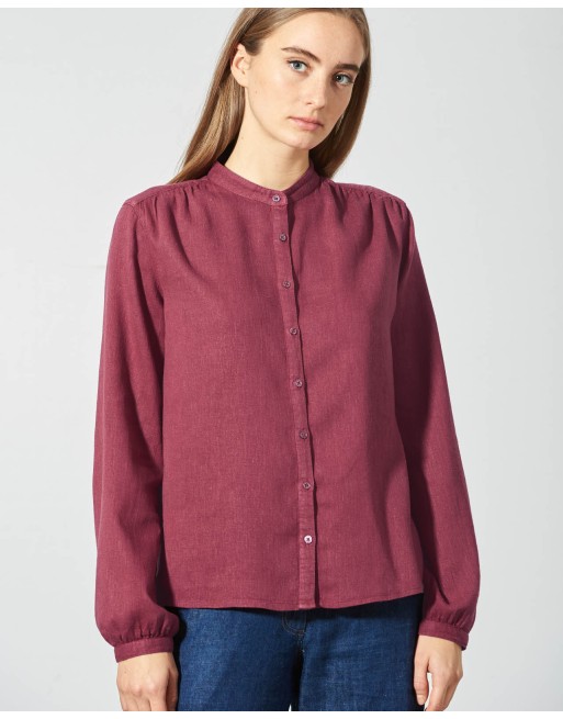 Feminine Stehkragenbluse Hanf/Biobaumwolle - Normal Fit - white [7856fcaf495d6a07f3c3110d73377d37]
