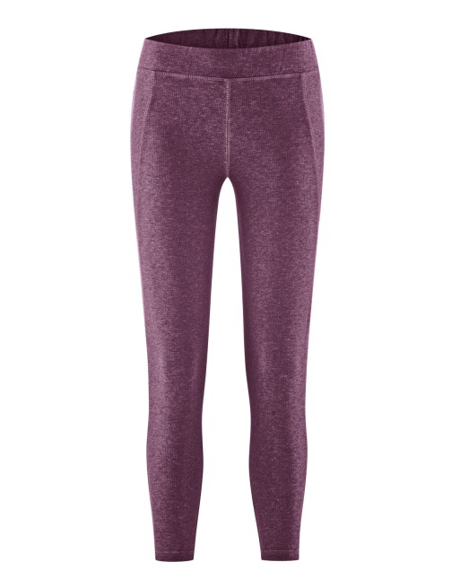 Melierte Yoga Leggins Hanf/Biobaumwolle - purple [34affedcb440cf181c742b689a877a8c]