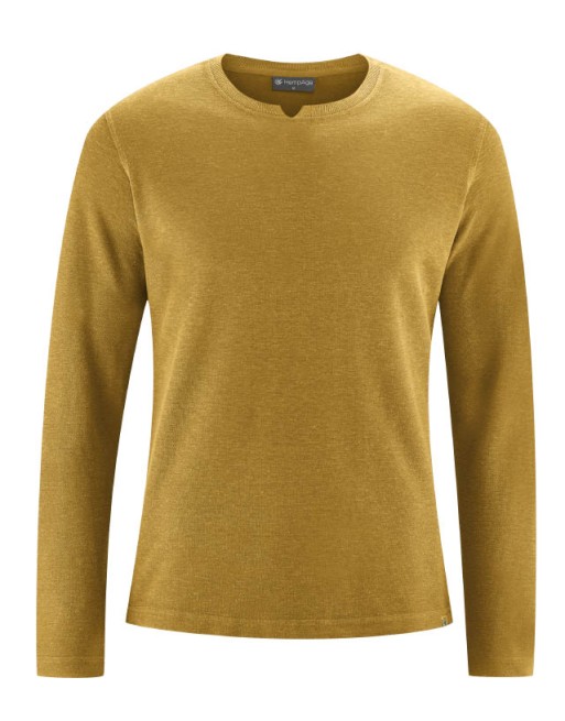 Langarmshirt Slim Fit Hanf/Biobaumwolle Herren - peanut [203440f278114cb256616ff18dc7105a]