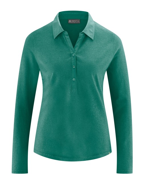 Sportliches Blusenshirt Hanf/Biobaumwolle Damen Normal Fit - jungle [22034dd7e9318613d467bace7a52ed20]