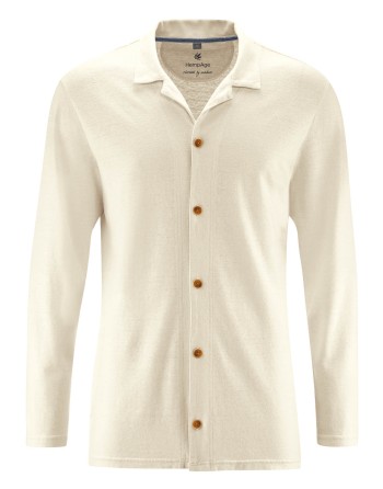 Weiches Pyjamahemd aus Hanf & Bio-Baumwolle - nature [92b8fb09bd1dce8513f6b5d6a5d7a47a]