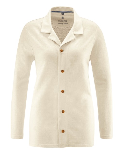 Weiches Pyjamahemd aus Hanf & Bio-Baumwolle - nature [2b77874b3ee8cb132e2a1e270662b19f]