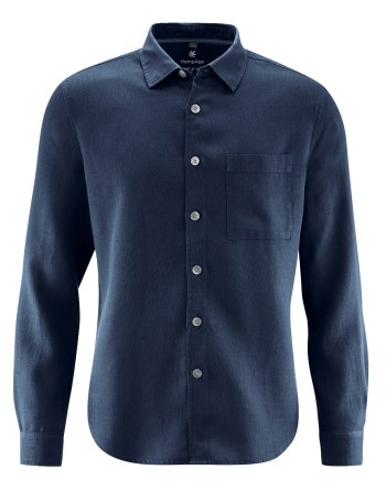 Dezentes Hemd Hanf/Biobaumwolle aus Normal Fit - navy [2ca0a51c44cb92d5f98e3b4a7b7b1159]