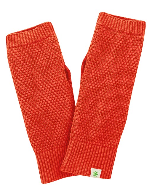 Wärmende Stulpen aus Hanf/Biobaumwolle - brick [a455509bf454fd258115bfac78a818fd]