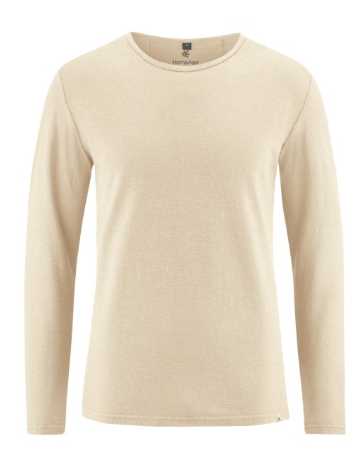 Klassisches Langarmshirt Hanf/Biobaumwolle Normal Fit - gobi [51130f7158775fd61171f9dc075529fa]