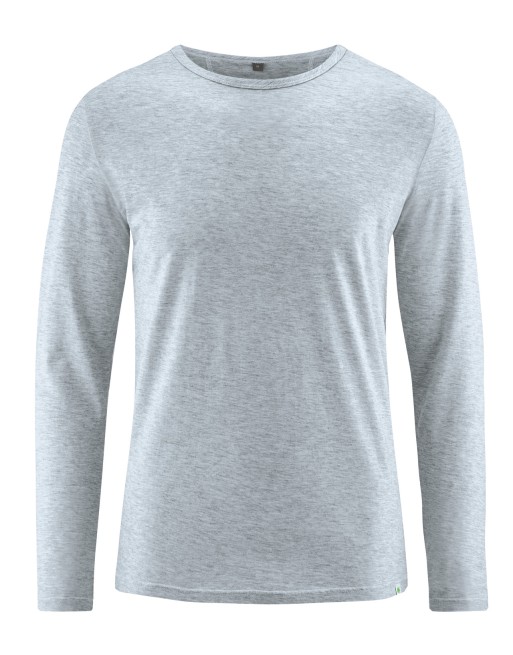 Langarmshirt Herren mit Yakwolle Hanf/Biobaumwolle Normal Fit - platinum [d867a93f9322d8ed05e8ffea3f8c5599]