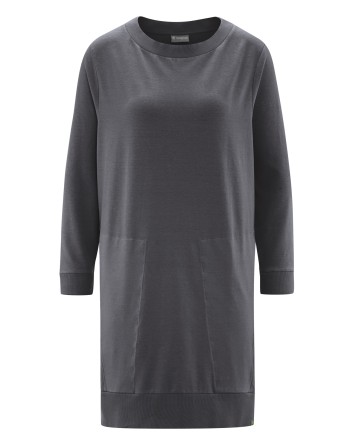 Sweatshirt Kleid Hanf/Biobaumwolle Casual Fit - anthrazit [b3ecbb7b51edf44cbec5331c99577bef]