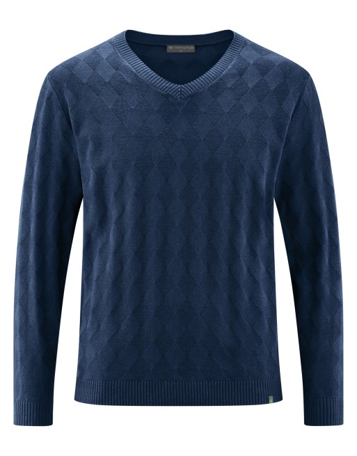 V-Kragen Pullover Hanf/Biobaumwolle Casual Fit - navy [4531e60d9ba0a4b7b0b39788310796f4]