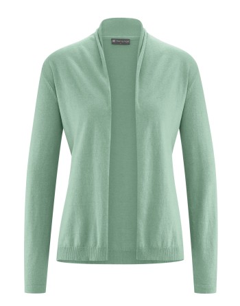 Leichte Strickjacke Hanf/Biobaumwolle Damen Normal Fit - menta [25c81de51900483268555163f83ccf45]