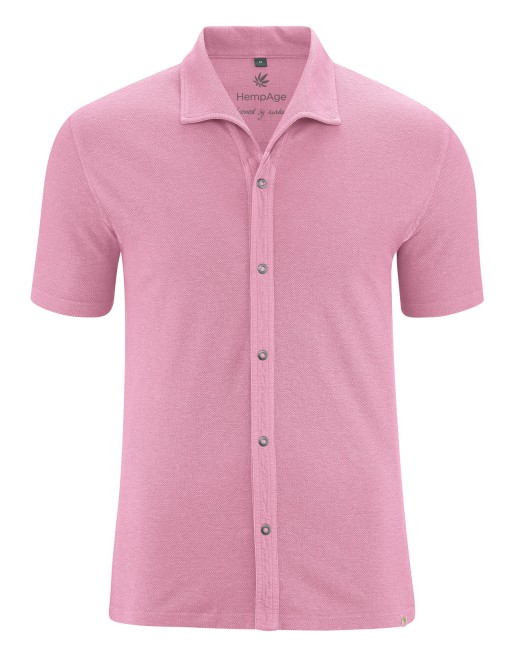 Jersey Pique Hemd Hanf/Biobaumwolle Normal Fit - rose [f25f87b524a883f2cb49c12443f63ec2]