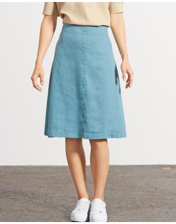 Luftiger Midirock Hanf/Biobaumwolle None Fit - sage [8c2b601f44329e2188fbb145abda900f]
