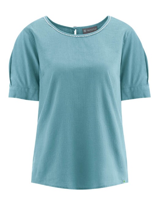 Feminine Halbarmbluse Hanf/Biobaumwolle Normal Fit - wave [faac0ad413bc40a9a859a57680dc50a7]