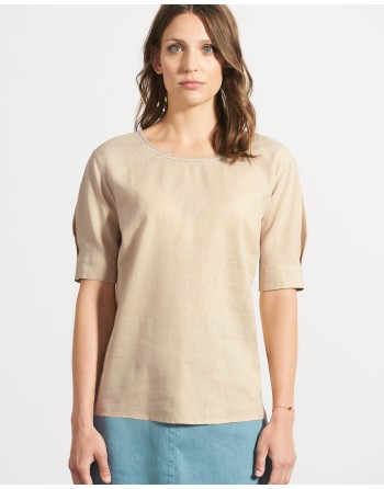 Feminine Halbarmbluse Hanf/Biobaumwolle Normal Fit - wave [0ef367e54e1d3f7da709c86d2f3c4ccb]