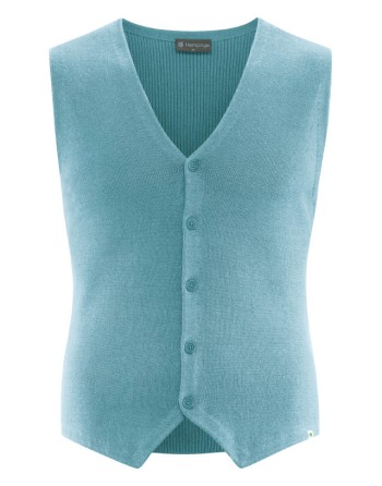 Strickweste Herren Hanf/Biobaumwolle Slim Fit - wave [1ed2ce4daa3ff23a458a948e0915cee3]