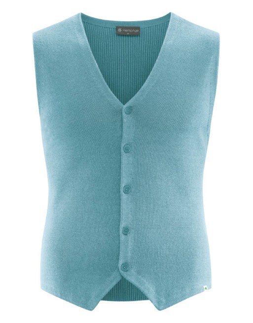 Strickweste Herren Hanf/Biobaumwolle Slim Fit - wave [1ed2ce4daa3ff23a458a948e0915cee3]