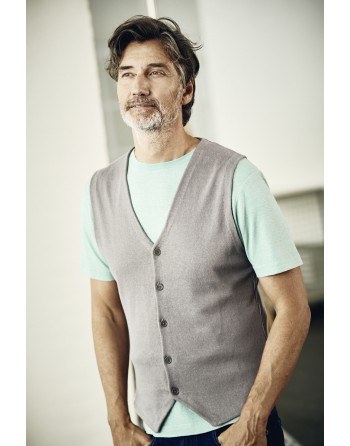 Strickweste Herren Hanf/Biobaumwolle Slim Fit - wave [6a70564cea4cb11bc2ad9a2e548b1135]