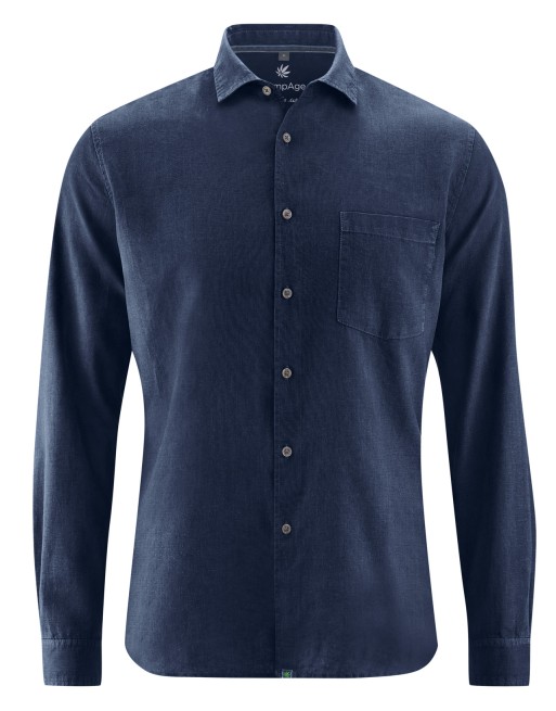 Edles Business Hemd Hanf/Biobaumwolle - Normal Fit - navy [2e1dc54dfb3ad46345192ee06ae94cc0]
