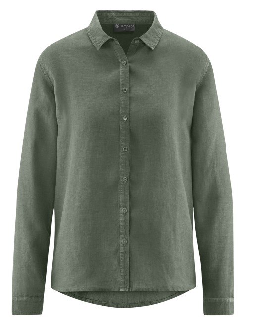 Reine 100% Hanfbluse - Casual Fit - moss [e9ffae4e06b0ab9b90fa8f3ddf4ccd97]